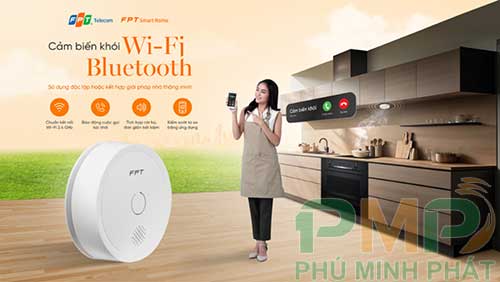 Cảm biến khói wifi FPT Smart Home lắp cho nhà bếp Cảm biến khói wifi FPT Smart Home lắp cho nhà bếp
