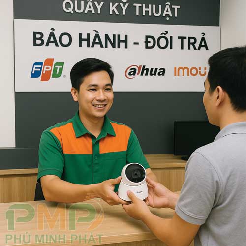 Bảo hành camera giám sát cho khách hàng tại cửa hàng