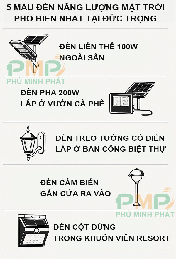 Các mẫu đèn năng lượng mặt trời được ưa chuộng ở Đức Trọng - Lâm Đồng