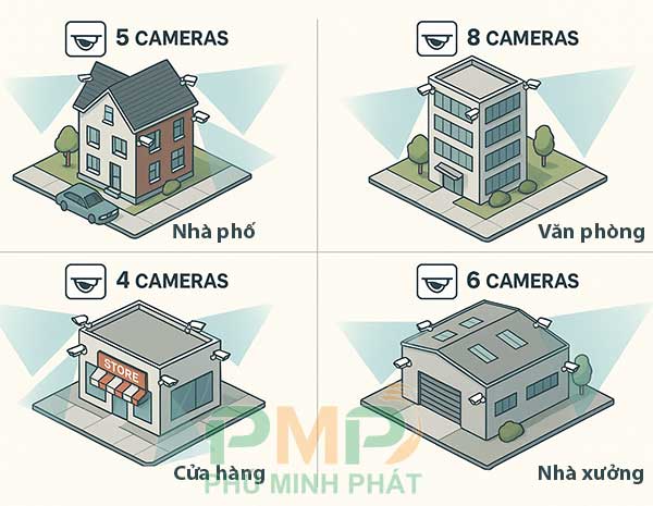 Cách tính số lượng camera theo từng không gian