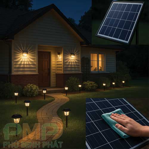 Lắp đặt đèn năng lượng mặt trời cho gia đình có sân vườn