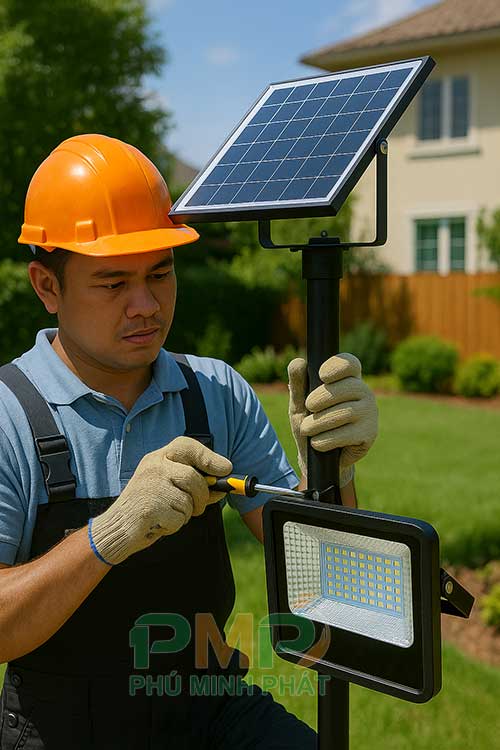 Lắp đặt đèn năng lượng mặt trời ở Đức Trọng