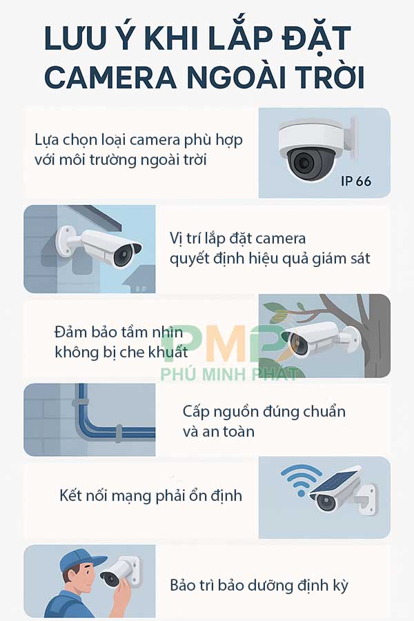 Lưu ý khi lắp đặt camera ngoài trời Lưu ý khi lắp đặt camera ngoài trời