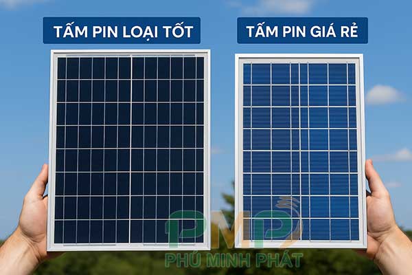 So sánh tấm pin loại tốt và tấm pin giá rẻ So sánh tấm pin loại tốt và tấm pin giá rẻ