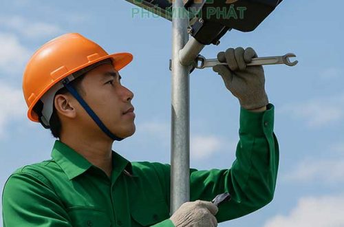 Thi công lắp đặt đèn đường năng lượng mặt trời