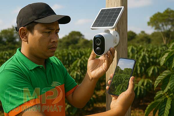 Lắp đặt camera dùng pin năng lượng mặt trời