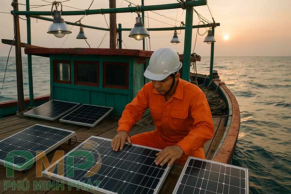 Lắp đặt đèn năng lượng mặt trời cho tàu thuyền Lắp đặt đèn năng lượng mặt trời cho tàu thuyền