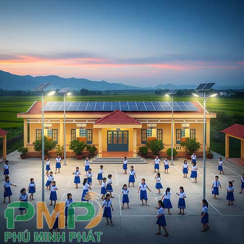 Lắp đặt đèn năng lượng mặt trời cho trường tiểu học Lắp đặt đèn năng lượng mặt trời cho trường tiểu học