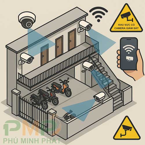 Sơ đồ lắp đặt camera cho nhà trọ