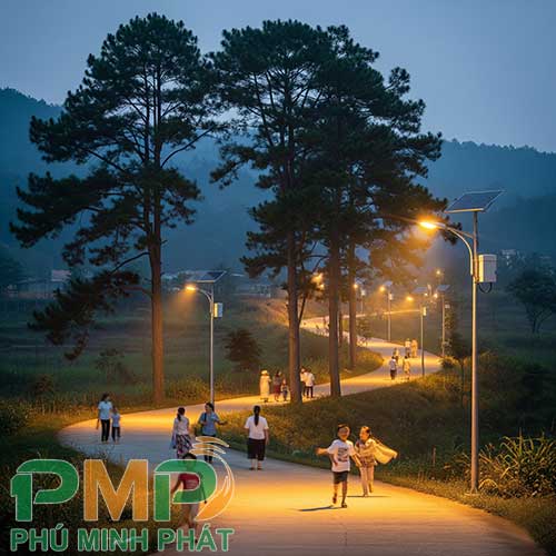 Công trình công cộng lắp đèn năng lượng mặt trời