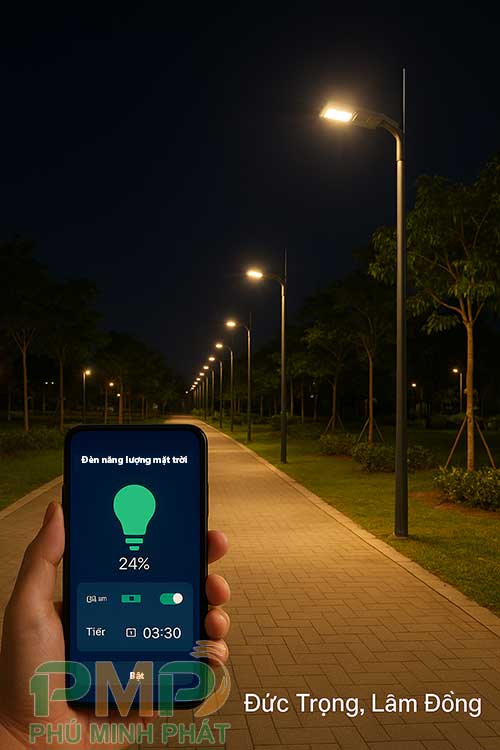 Đèn năng lượng mặt trời tích hợp AI và IOT