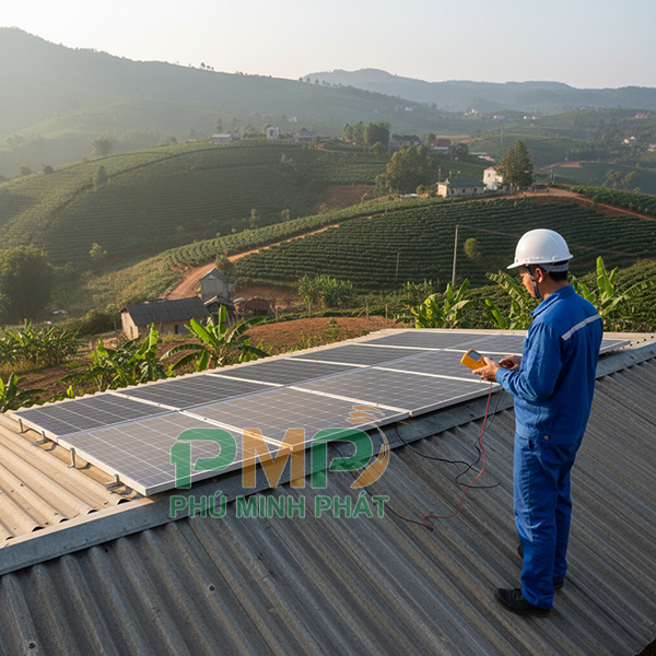 Lắp đặt điện năng lượng mặt trời mái nhà ở Lâm Đồng