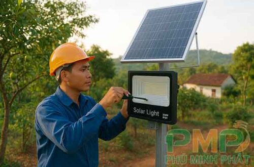 Đèn năng lượng mặt trời xã Cát Tiên 2 Lâm Đồng