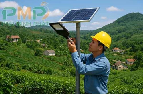 Lắp đặt đèn năng lượng mặt trời xã Bảo Lâm 4 Lâm Đồng