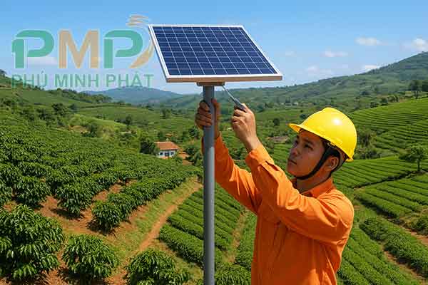Lắp đặt đèn năng lượng mặt trời xã Bảo Lâm 5 Lâm Đồng