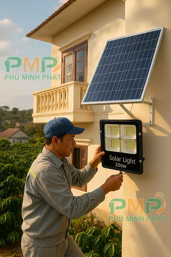 Lắp đặt đèn năng lượng mặt trời xã Bảo Thuận Di Linh Lâm Đồng