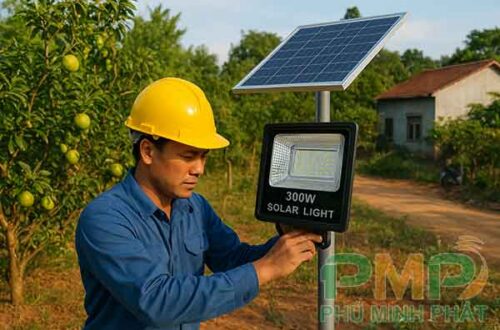 Lắp đặt đèn năng lượng mặt trời xã Cát Tiên 3 Lâm Đồng