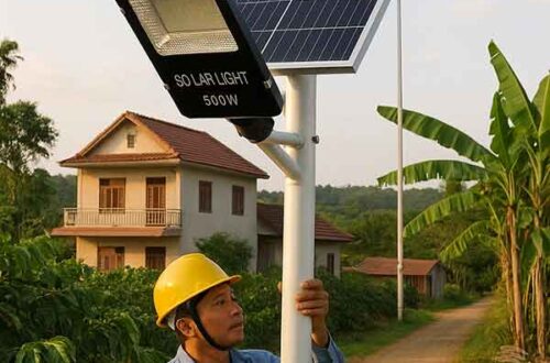 Lắp đặt đèn năng lượng mặt trời xã Đam Rông 4 Lâm Đồng