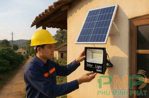 Lắp đặt đèn năng lượng mặt trời xã Hòa Ninh - Di Linh Lâm Đồng