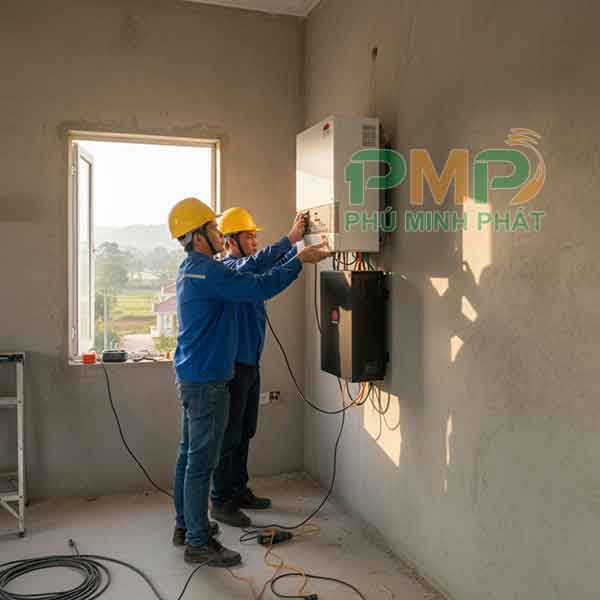 Lắp đặt Inverter và pin lưu trữ Huawei Lắp đặt Inverter và pin lưu trữ Huawei