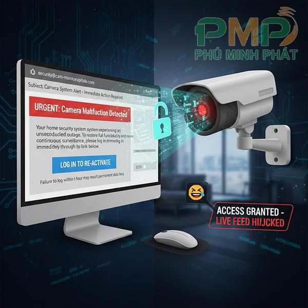 Camera bị hack qua email