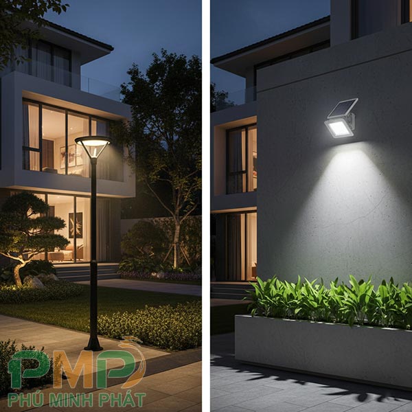 Chọn đèn năng lượng mặt trời gắn trụ hay gắn tường