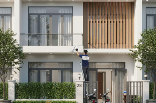 Lắp đặt camera cho nhà phố 2 tầng