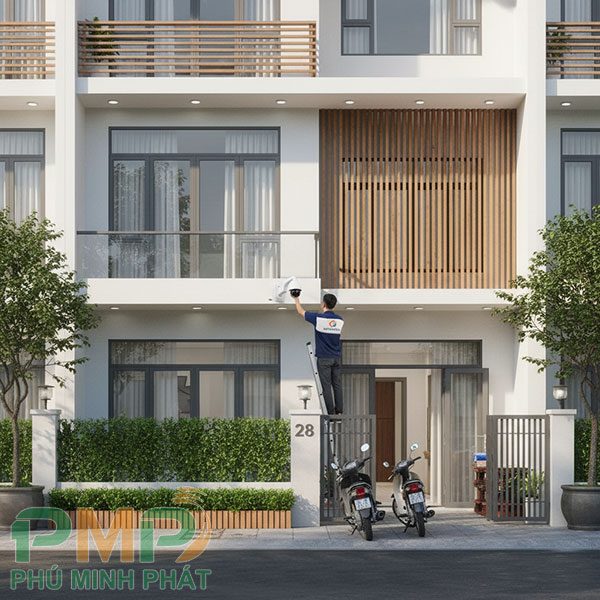 Lắp đặt camera cho nhà phố 2 tầng ở Đức Trọng Lắp đặt camera cho nhà phố 2 tầng