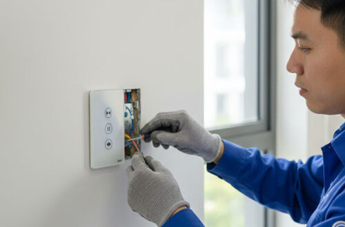 Lắp đặt công tắc cửa cuốn FPT cho gia đình