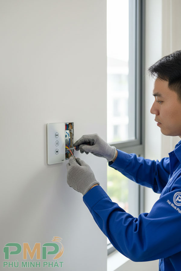 Lắp đặt công tắc cửa cuốn FPT cho gia đình