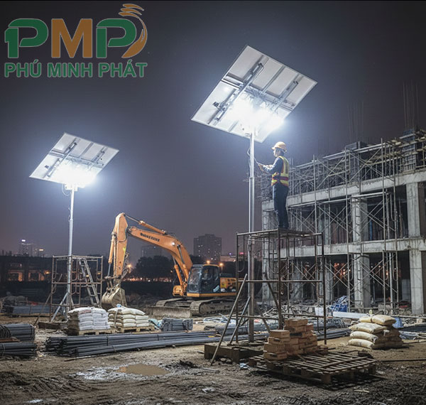 Lắp đèn năng lượng mặt trời cho công trình xây dựng
