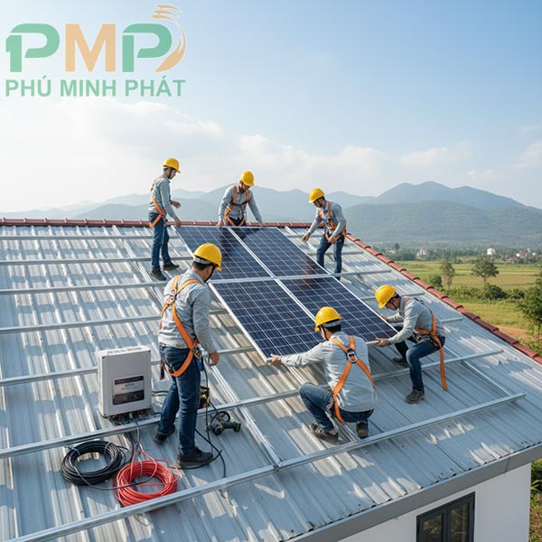 Quy trình thi công điện năng lượng mặt trời mái nhà