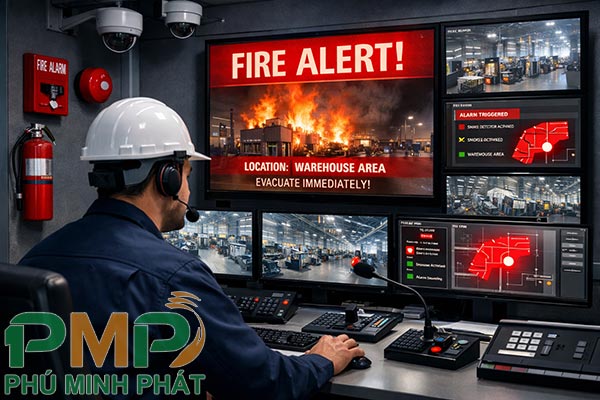 Camera giám sát hệ thống chữa cháy nhà xưởng