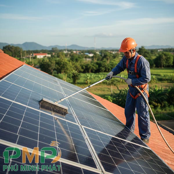 Hướng dẫn vệ sinh tấm pin mặt trời đúng cách