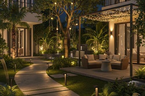 Xu hướng thiết kế sân vườn lắp đèn năng lượng mặt trời